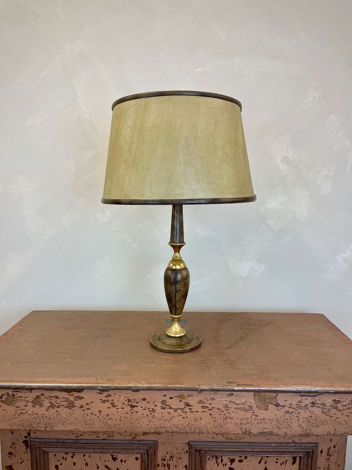 Leather table lamp