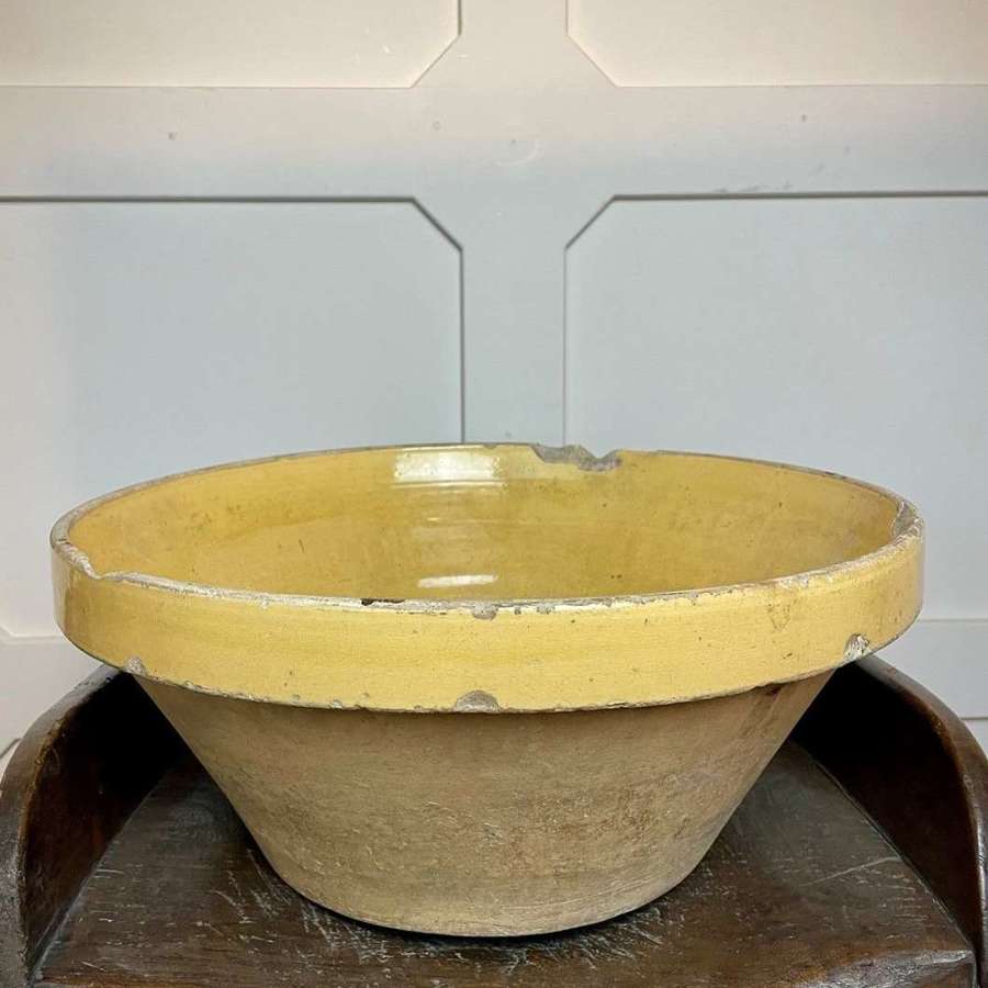 19c Large French Dairy Bowl