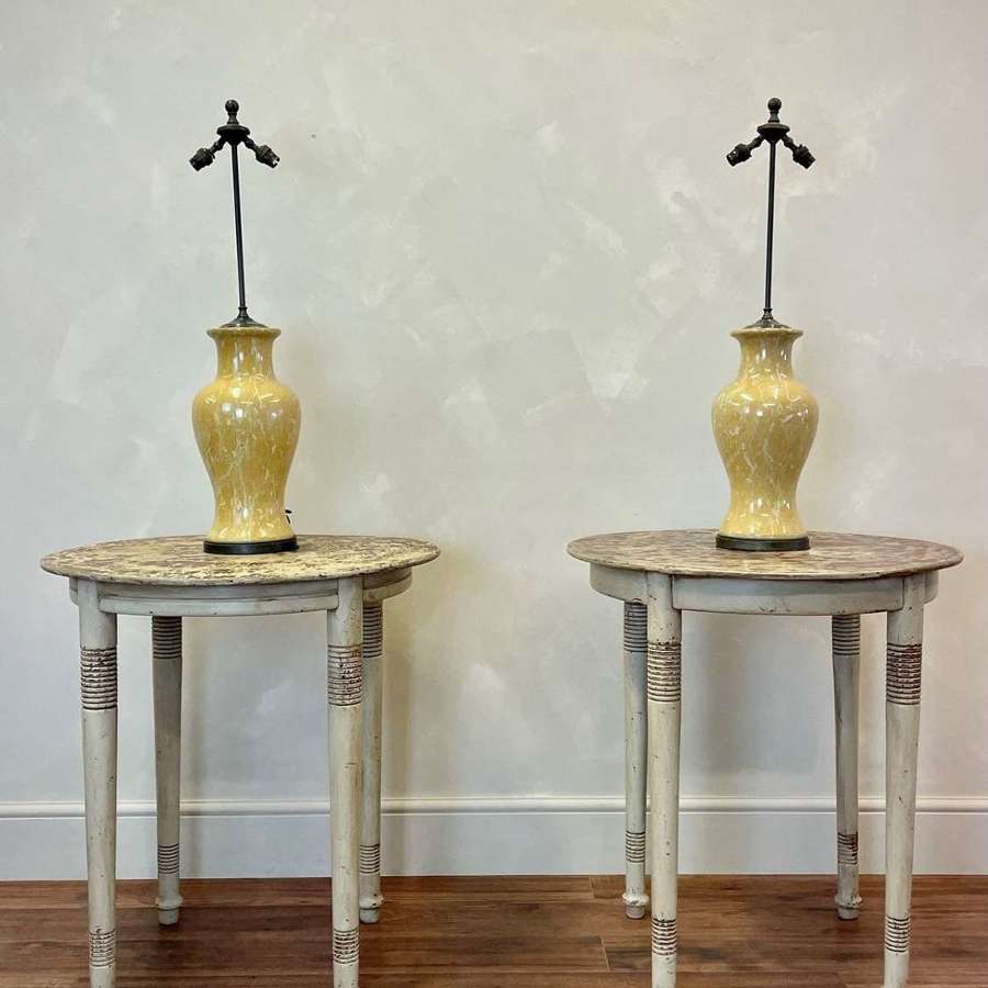 Pair of Swedish painted side tables