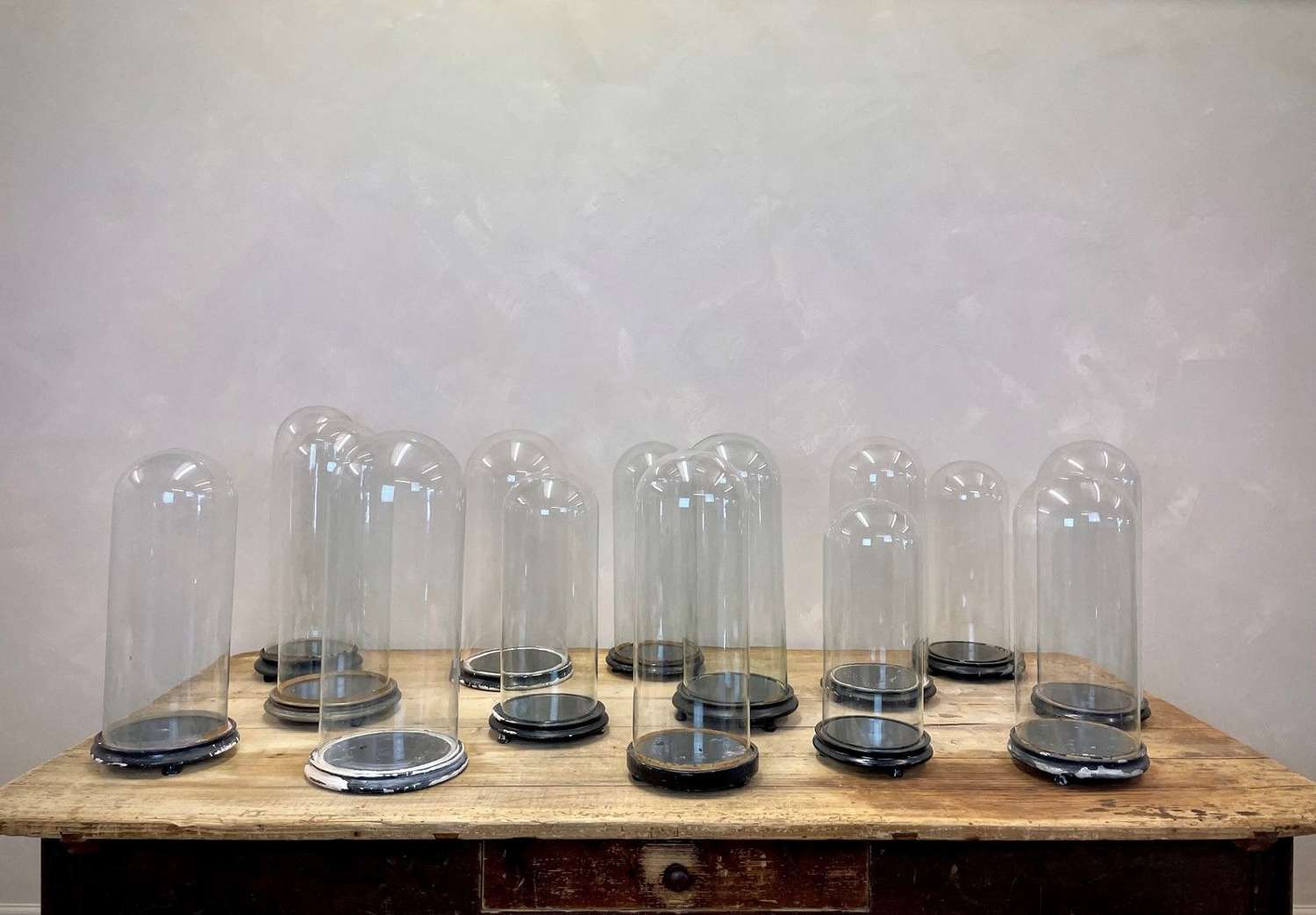 Hand blown Victorian glass display domes