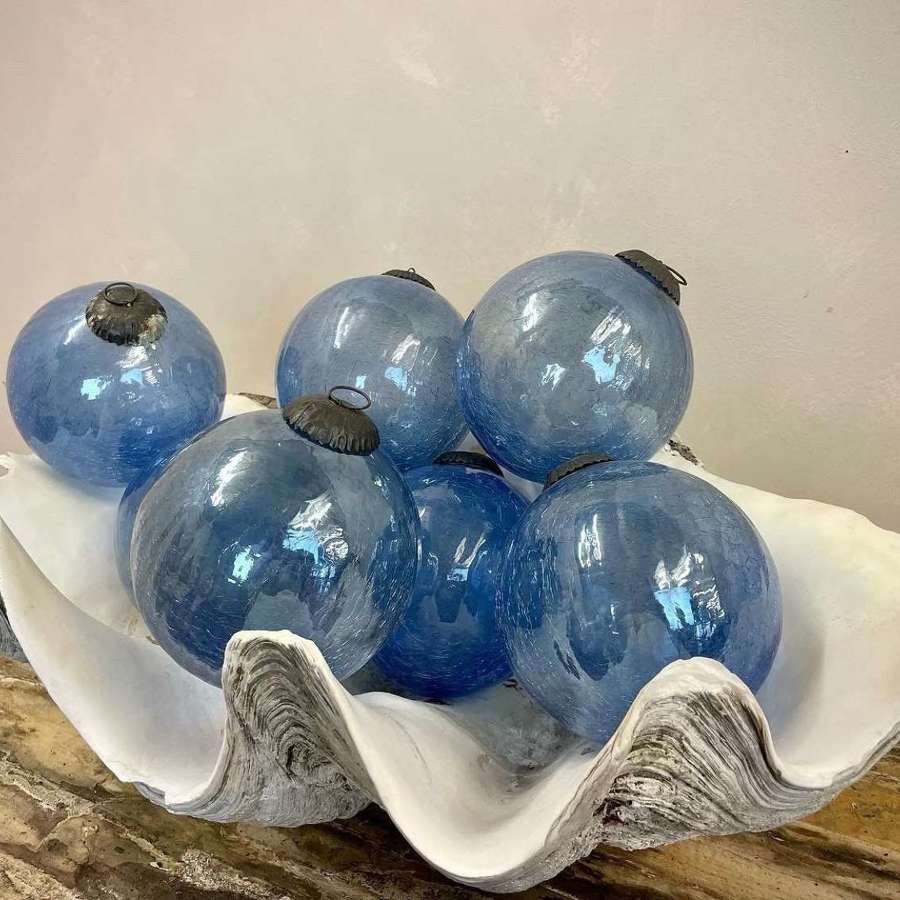 Cobalt blue hand blown decorative balls