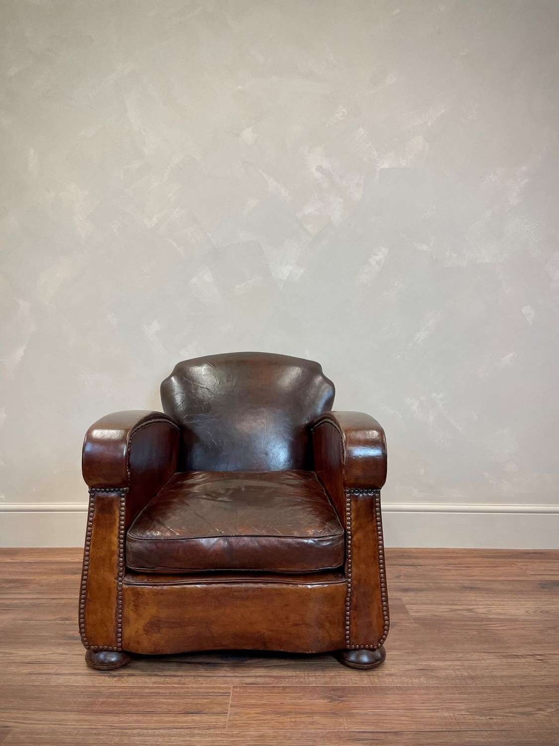 Deco period French leather club chair