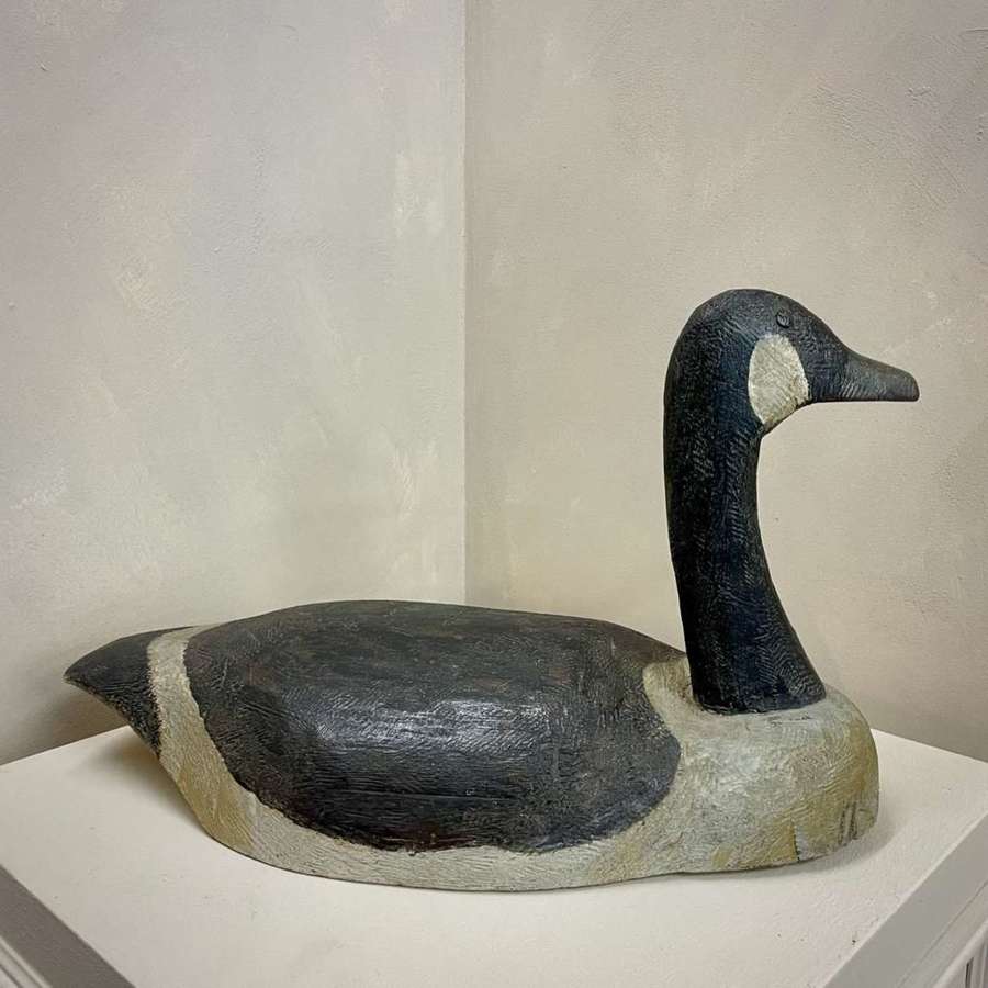 Large early 20th c English Wooden Folk Art Goose