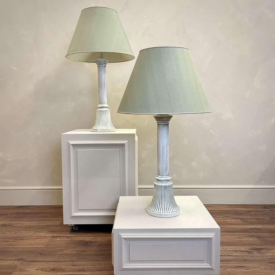 Pair of Large Scale Country House Lamps