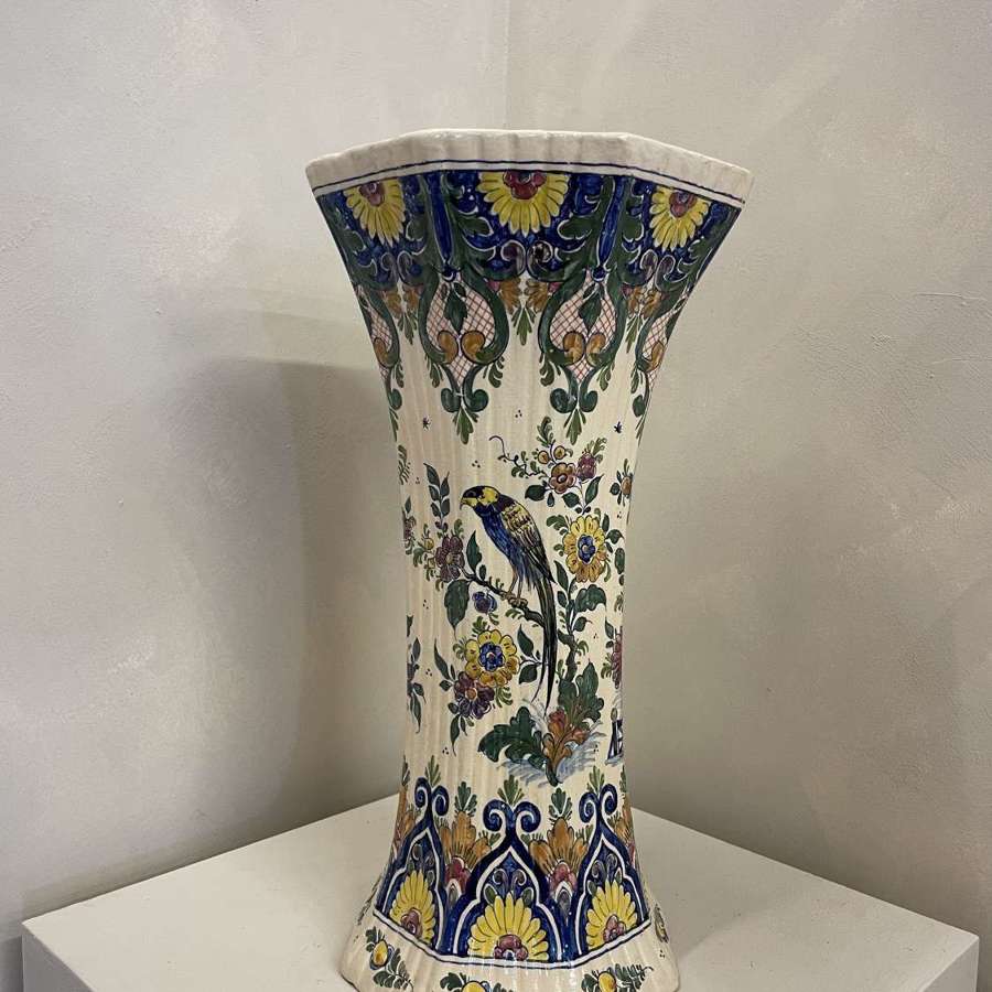 Beautiful Large Scale  Early 20th c  Delft Vase