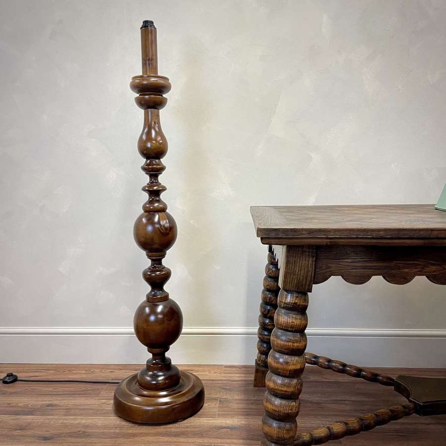 Large Scale French, Wooden Floor Lamp 