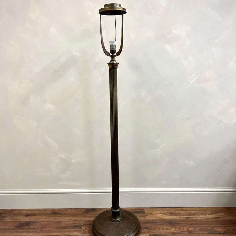 Large scale French copper floor lamp 
