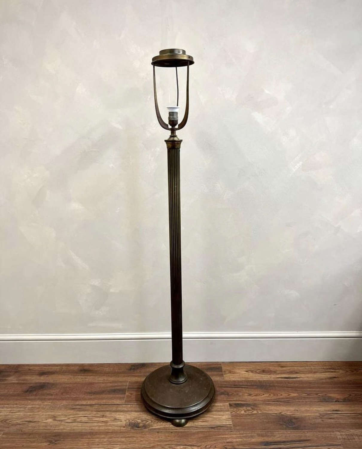 Large scale French copper floor lamp 