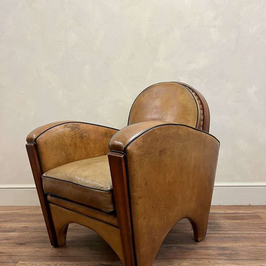 Deco Leather Club Chair