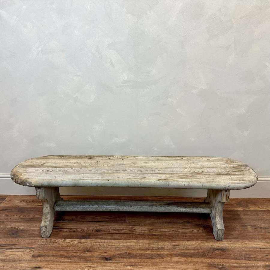 Silvered Oak Rounded Bench
