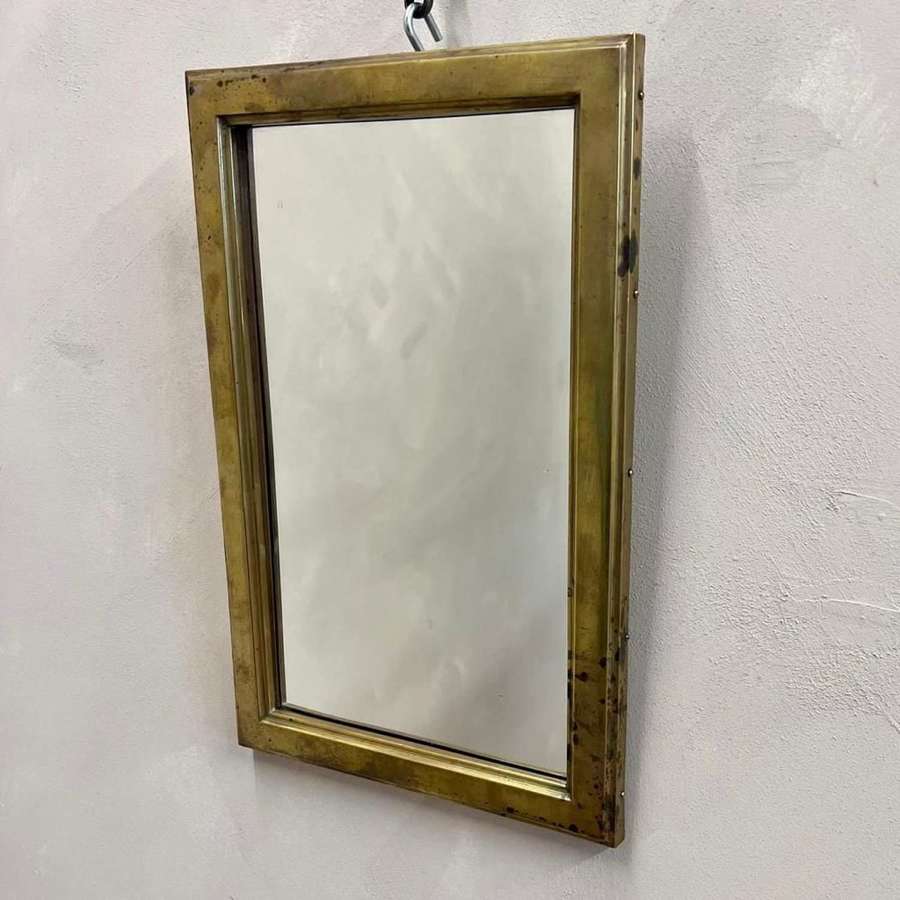 Brass Bathroom Mirror - France c1920