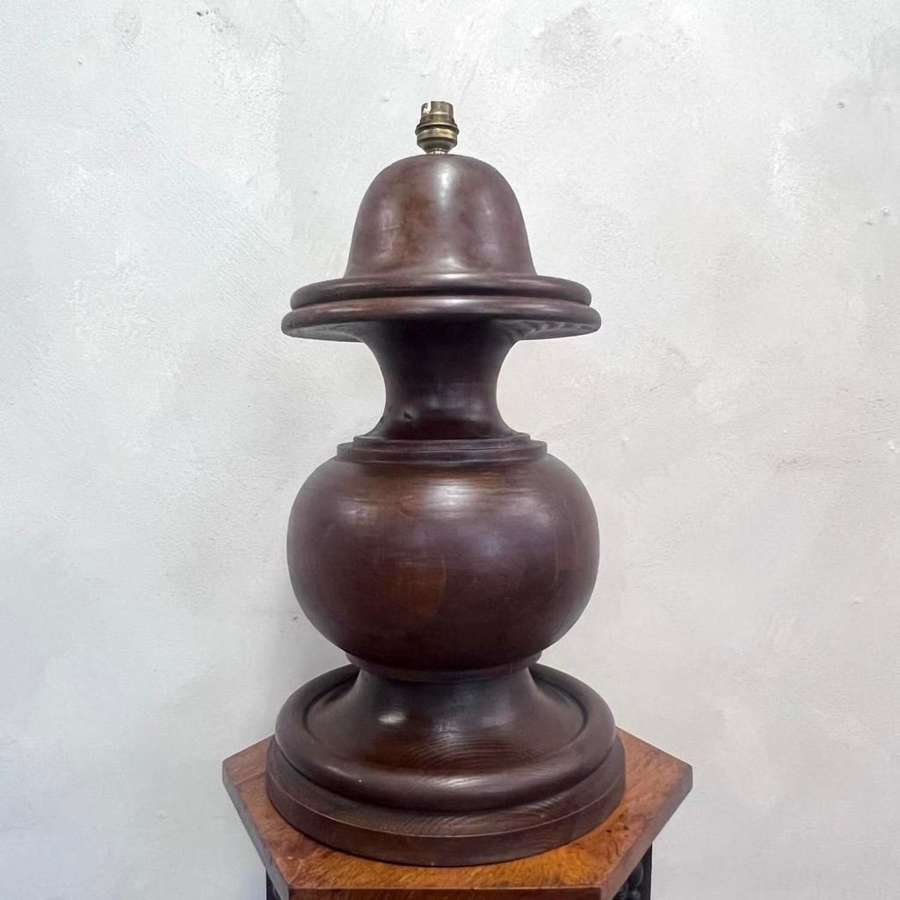 Large French Mahogany Table Lamp c1920