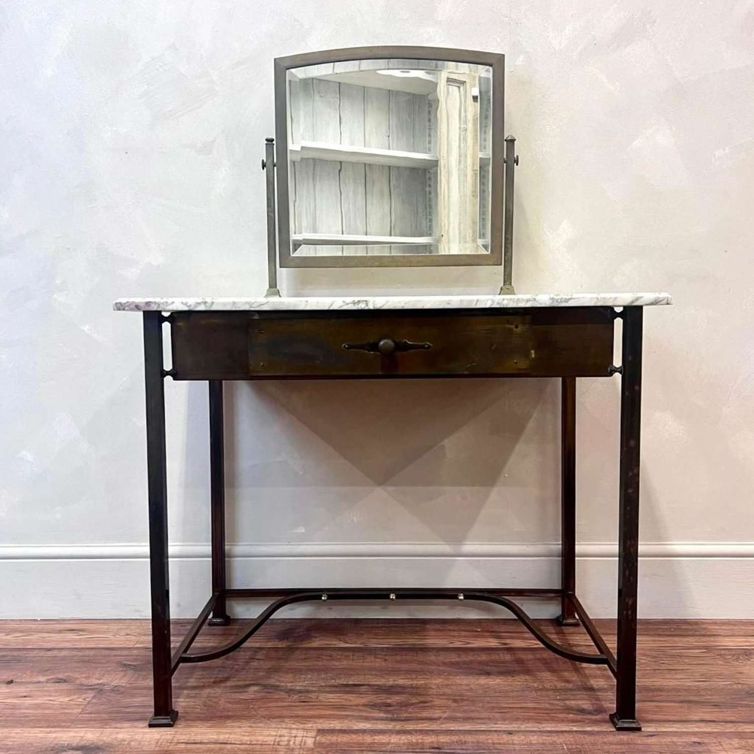 1930's French Marble & Brass Dressing Table