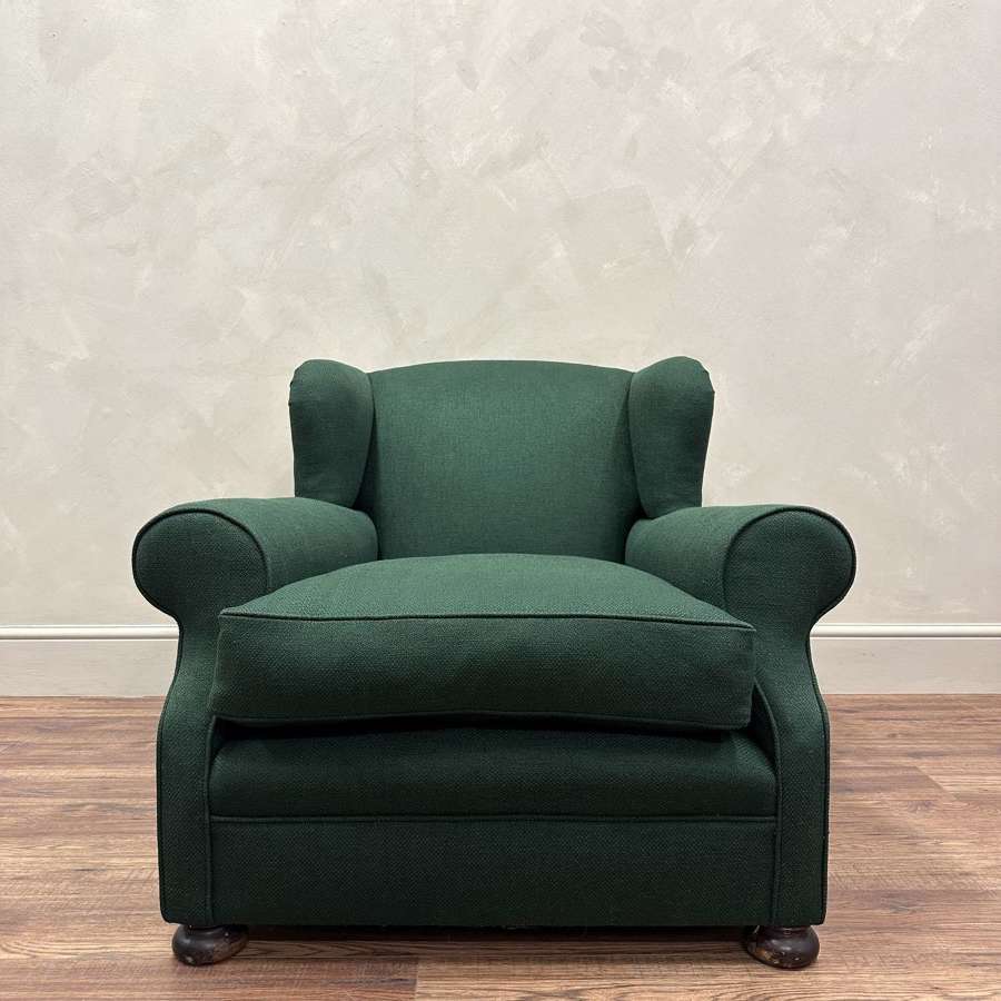 Upholstered Green 19th Century Armchair