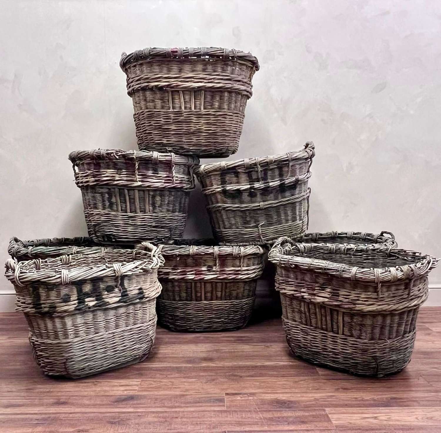 Large, French Champagne Baskets