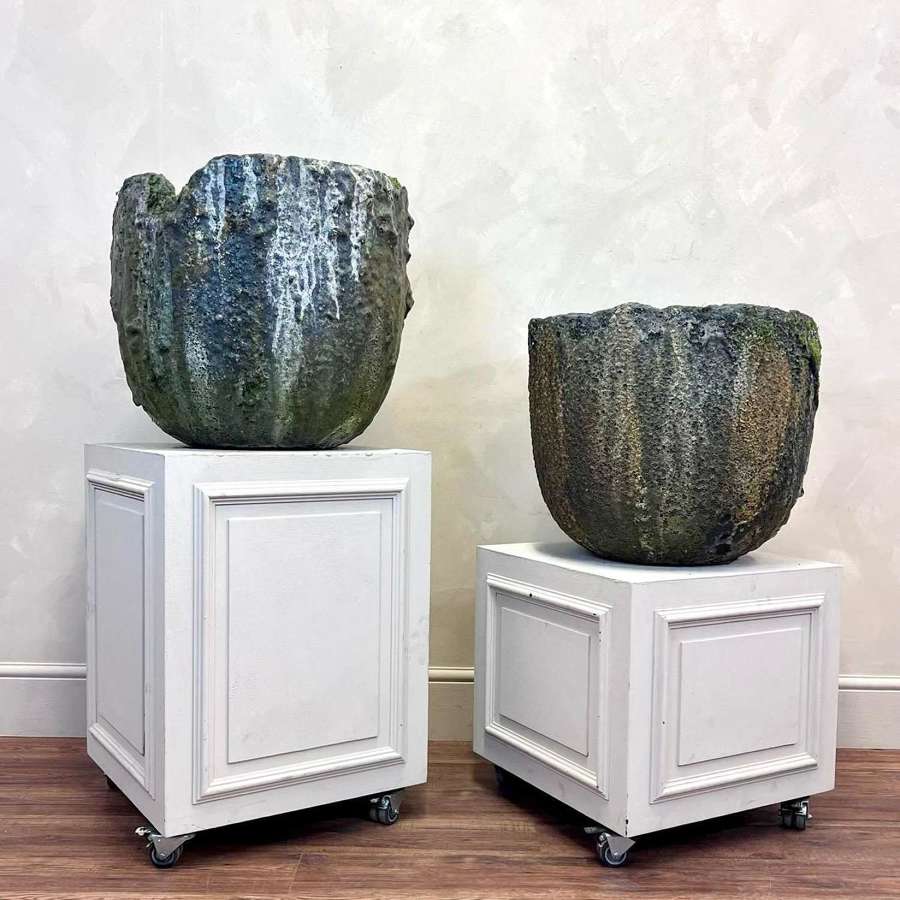 Pair of French, Early 20th C Foundry Pots