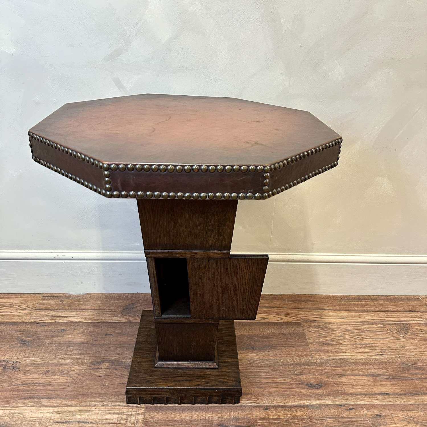 Leather Studded Side Table
