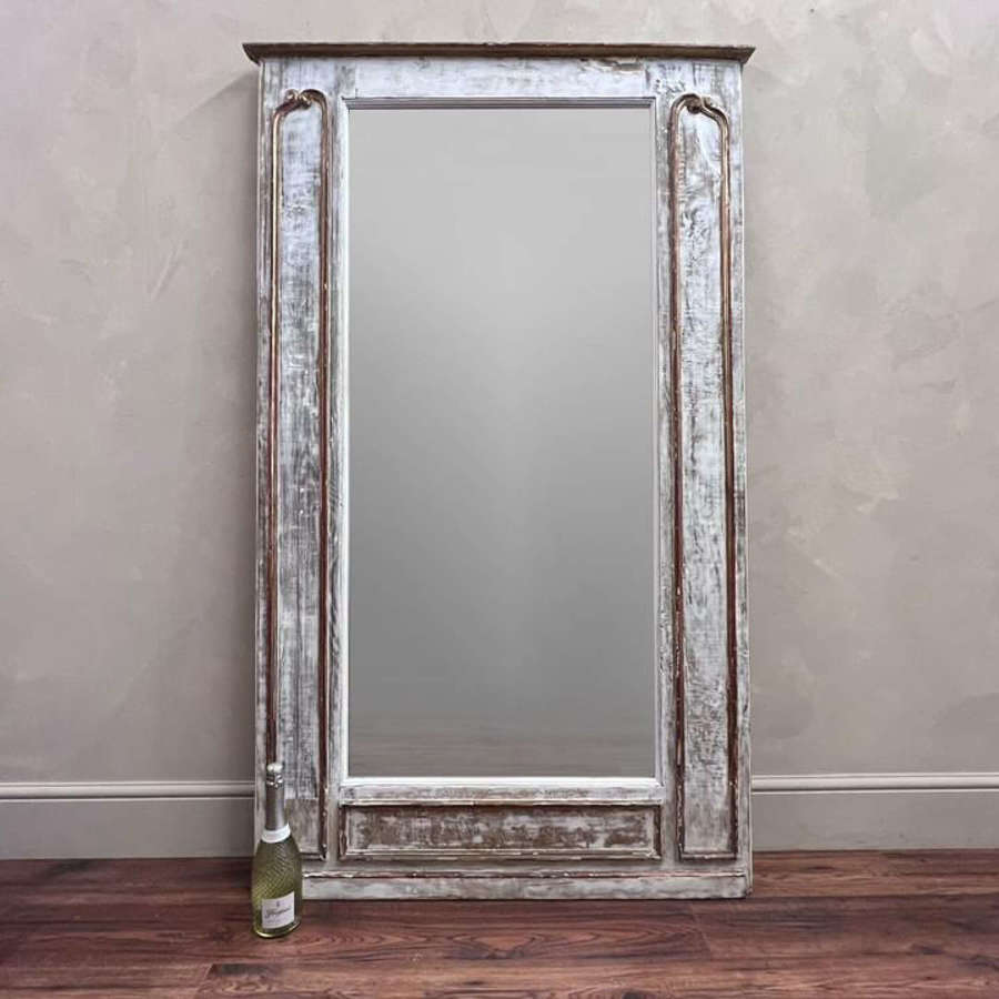 Large Scale late 18th Century Original Scraped Paint Mirror