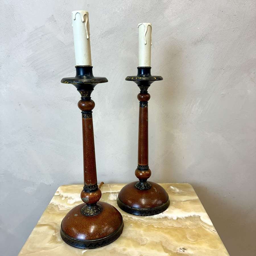Pair of Lacquer Lamps