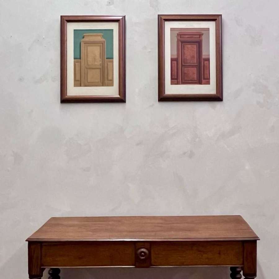 Pair of Framed 19th C Parisian Decorators Samples
