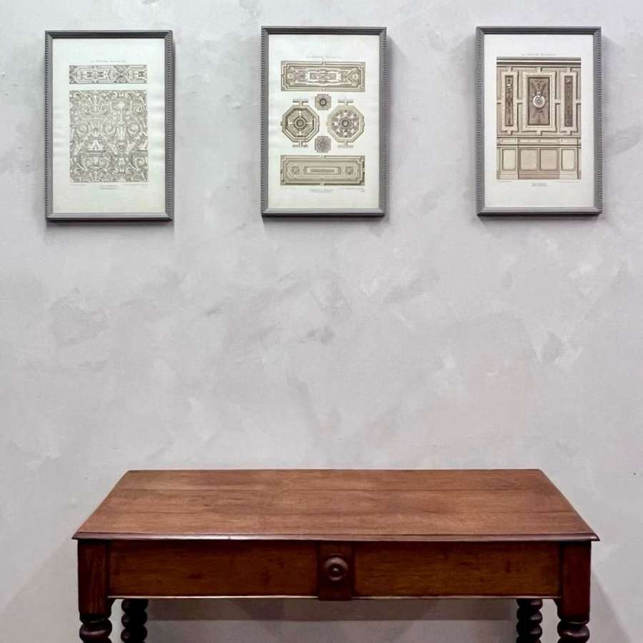 Set of 3 Framed 19th C Parisian Decorators Samples 