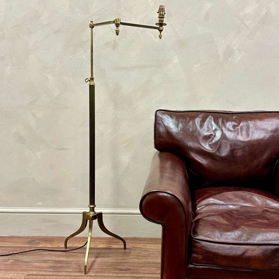 French Brass Swing Arm Floor Lamp