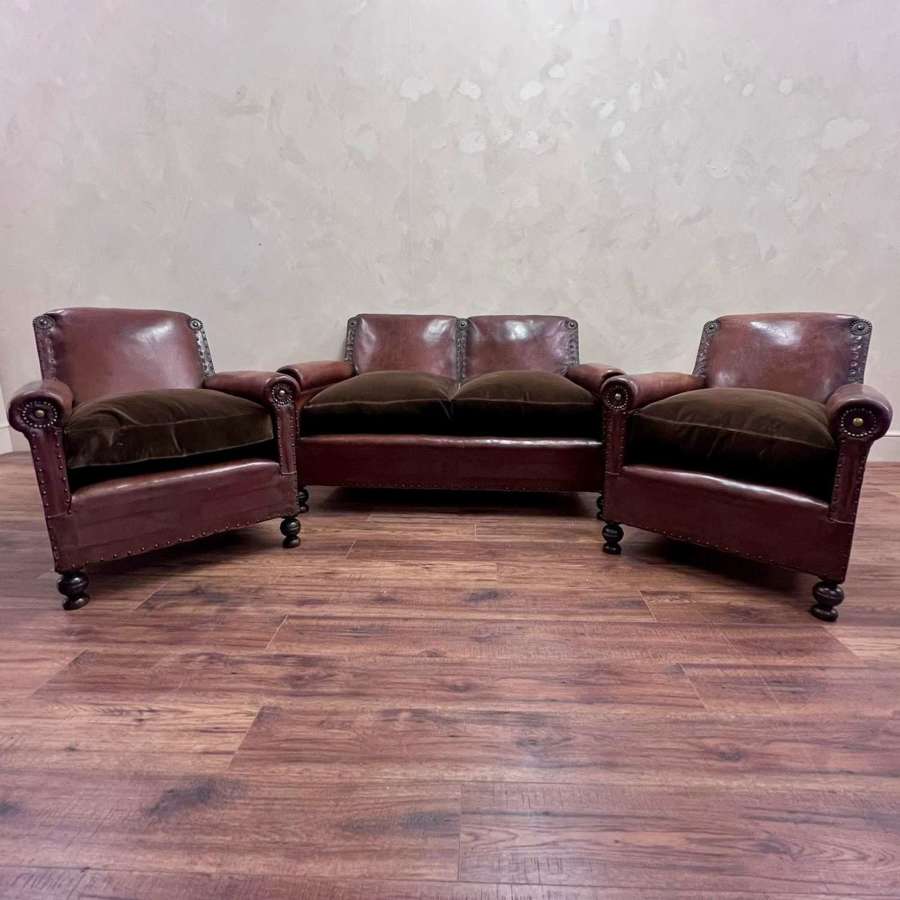 Leather Sofa and Arm Chairs