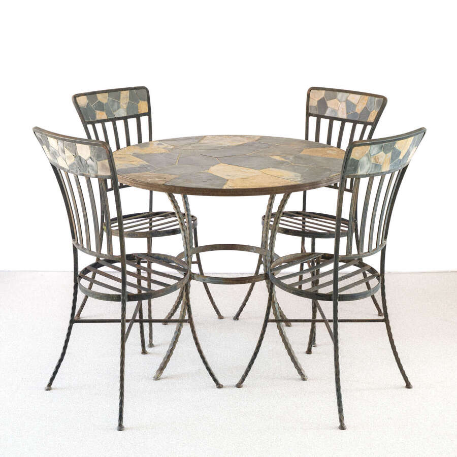 Garden Table and Chair Set attributed to Jean Pierre Ryckaert