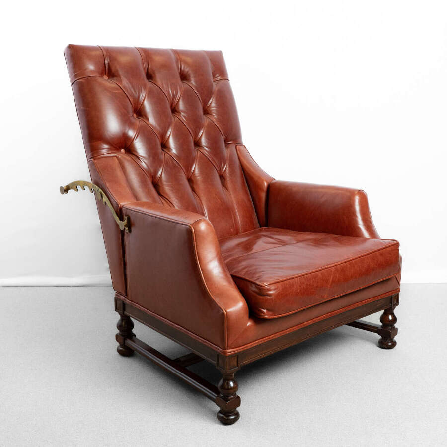 French 19th Century Leather Reclining Armchair