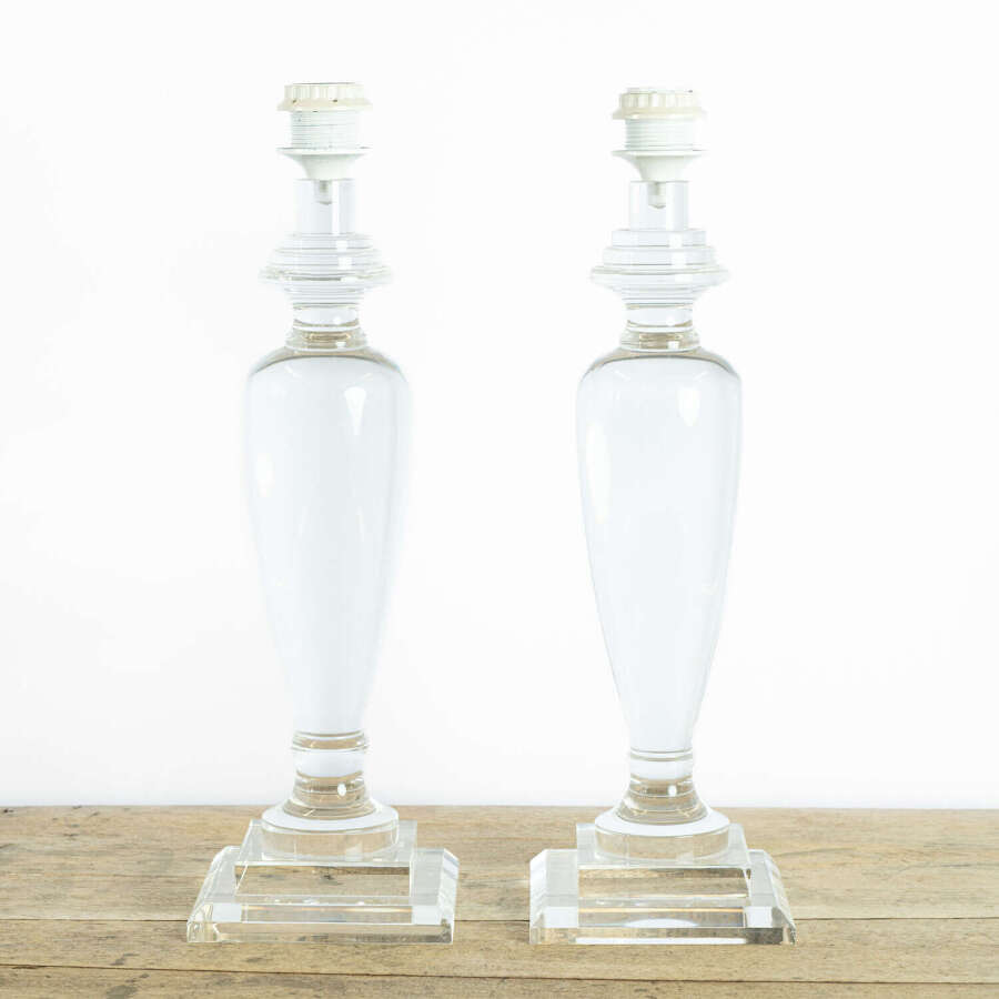 Pair of 1970's Lucite Table Lamps