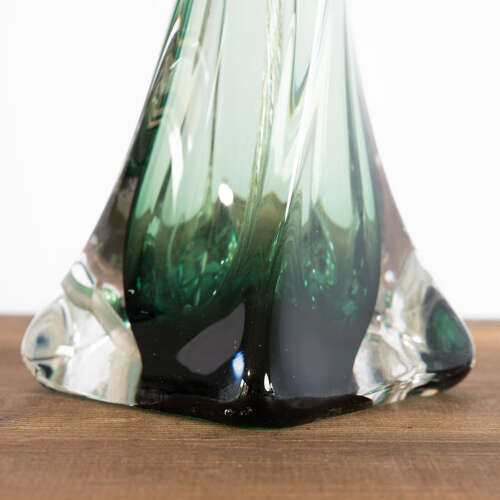 Belgian Green Crystal Lamp: Val St Lambert