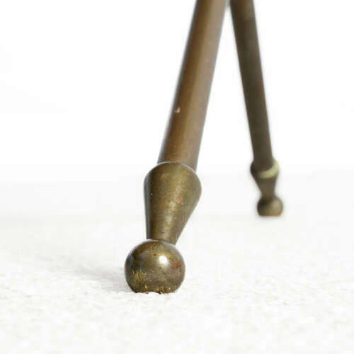 French 1950's Black Glass and Brass Coffee Table by Raphael Raffel