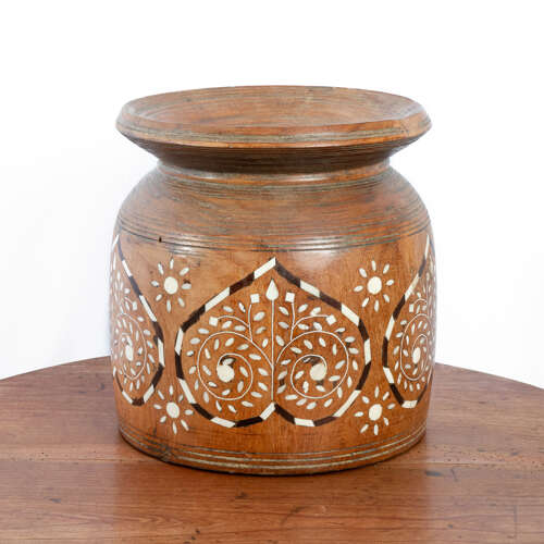 Large Hand Turned, Inlaid Ghee Pot