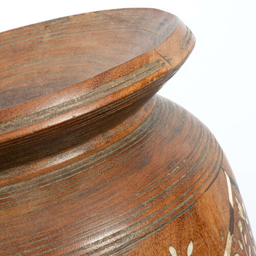 Large Hand Turned, Inlaid Ghee Pot