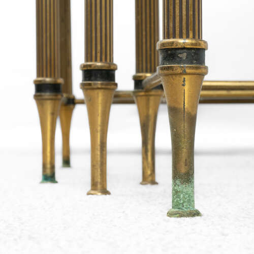 A Nest of Verre Églomisé Glass Tables Attributed to Maison Jansen