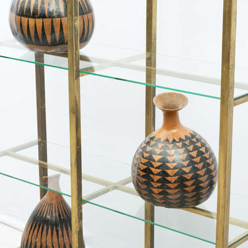 Large French Brass and Glass Shelving