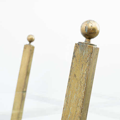 Large French Brass and Glass Shelving