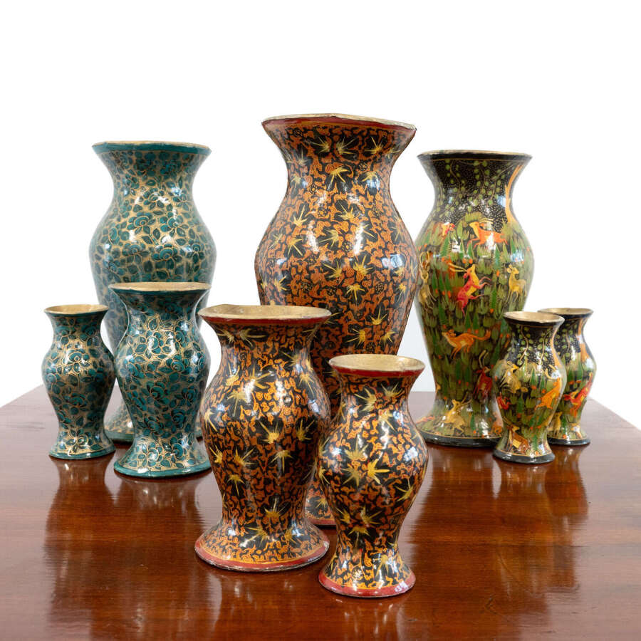 Collection of Kashmir Lacquer Vases