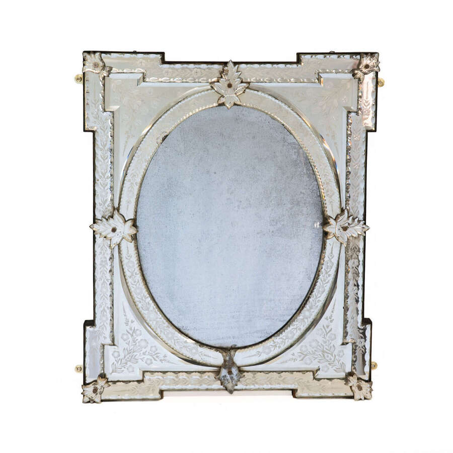 Decorative Antique Venetian Etched Mirror