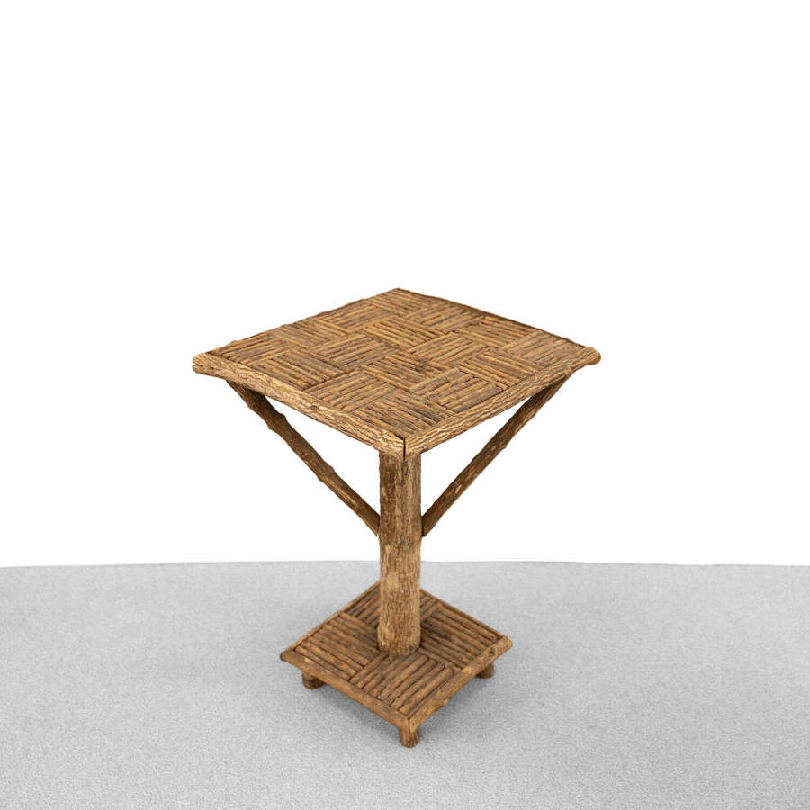 French Folk Art Twig Side Table