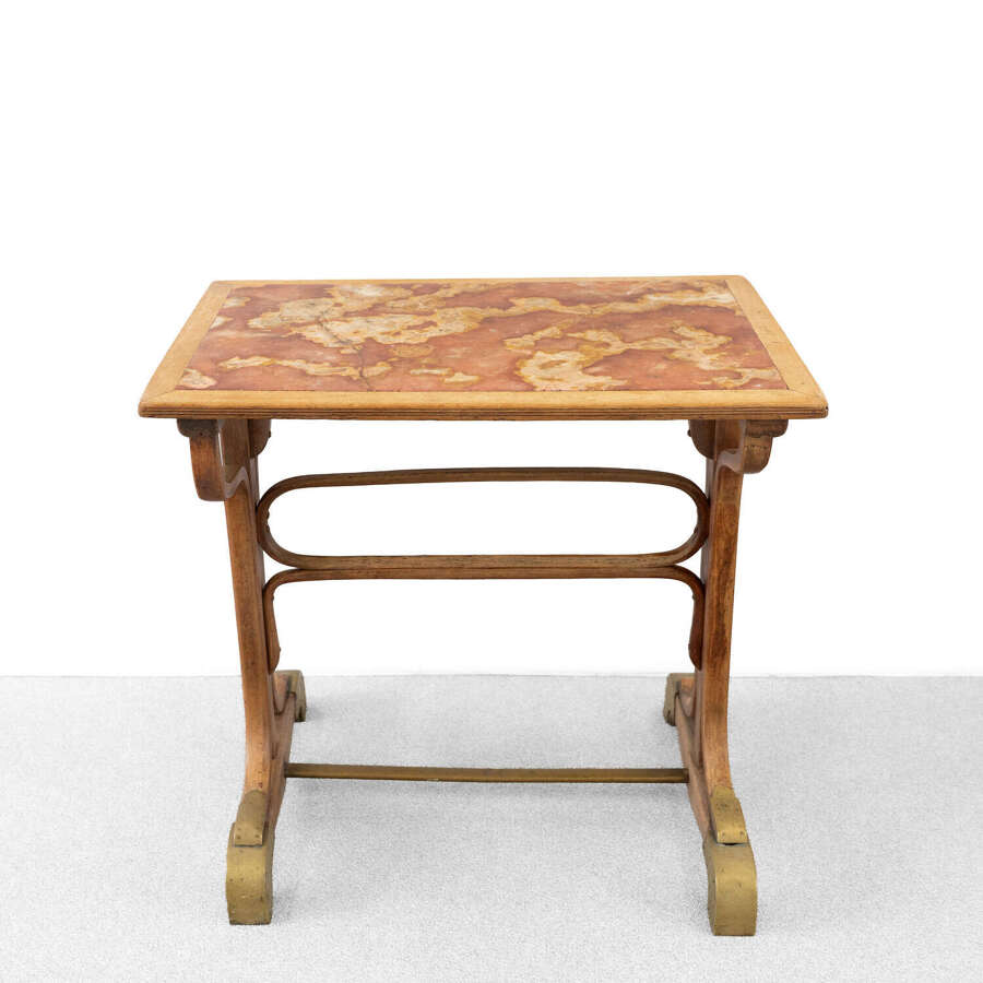 1920's Bentwood and Marble Bistro Table