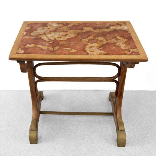 1920's Bentwood and Marble Bistro Table