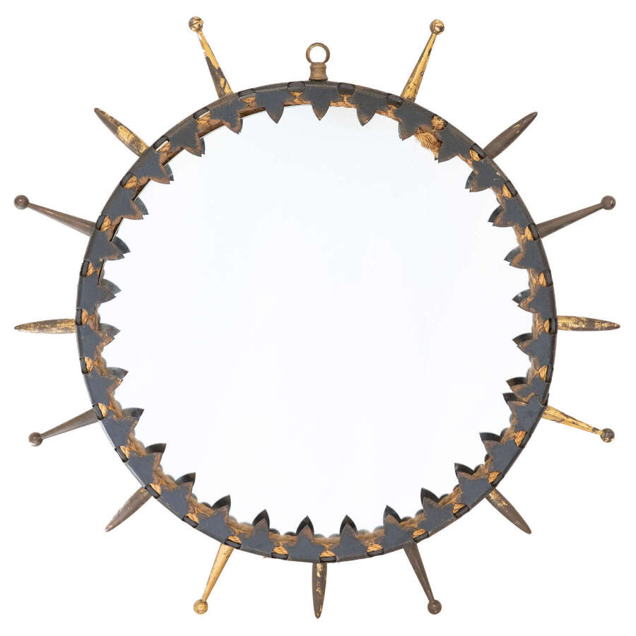 French Brutalist 1950's Iron Mirror