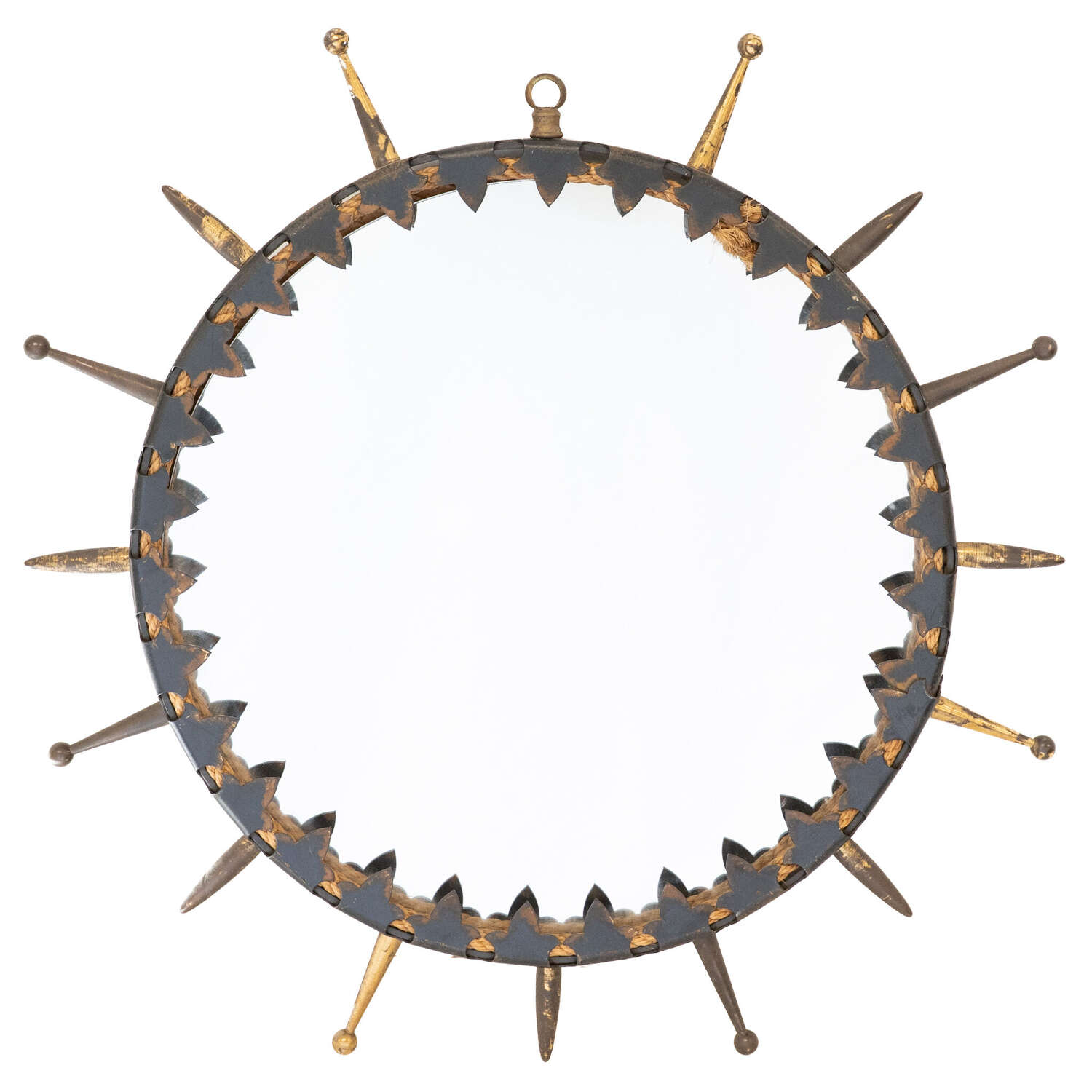 French Brutalist 1950's Iron Mirror