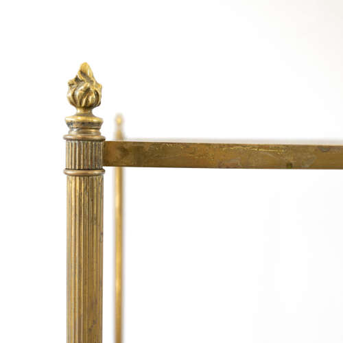 Large Scale Maison Jansen Brass and Glass End Table