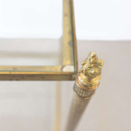 Large Scale Maison Jansen Brass and Glass End Table