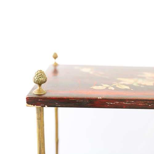 Lacquer Decoration Two Tier Side Table by Maison Baguès