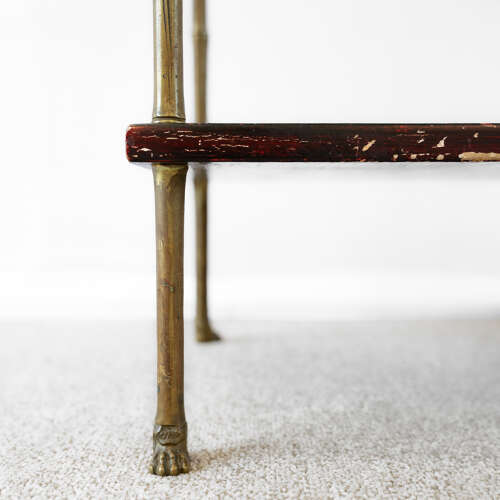 Lacquer Decoration Two Tier Side Table by Maison Baguès