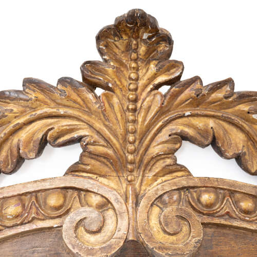 Large 19th Century Gilded Carved Wood Pediment