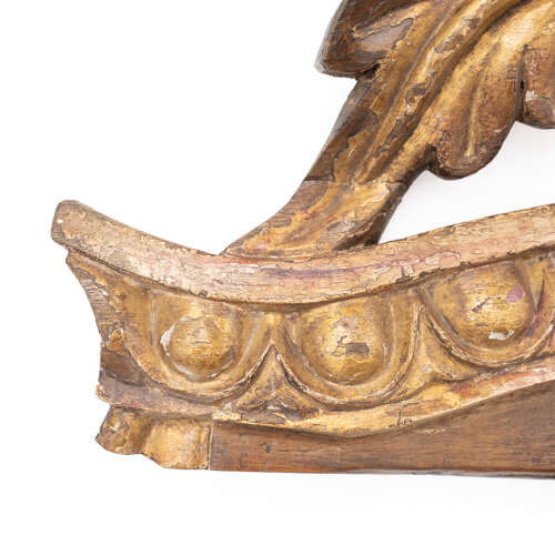 Large 19th Century Gilded Carved Wood Pediment